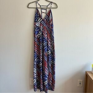 Colorful Abstract Patterned Maxi Dress